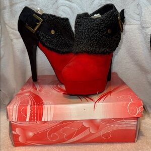 Stylish Red and Black Women's Heels